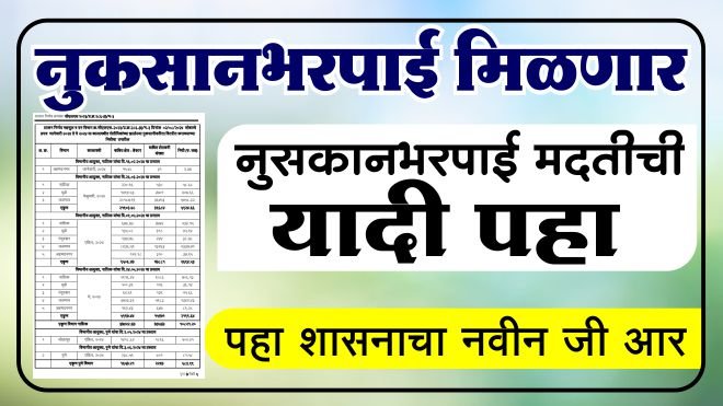 3178 कोटी पिकविमा मंजूर; जिल्हा निहाय संपूर्ण यादी येथे पहा  Nuskan Bharpai List